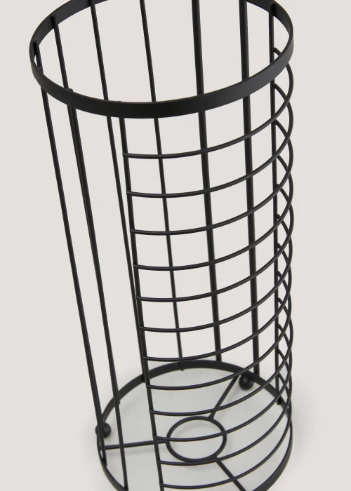 Black Metal Floor Toilet Roll Holder Image 2