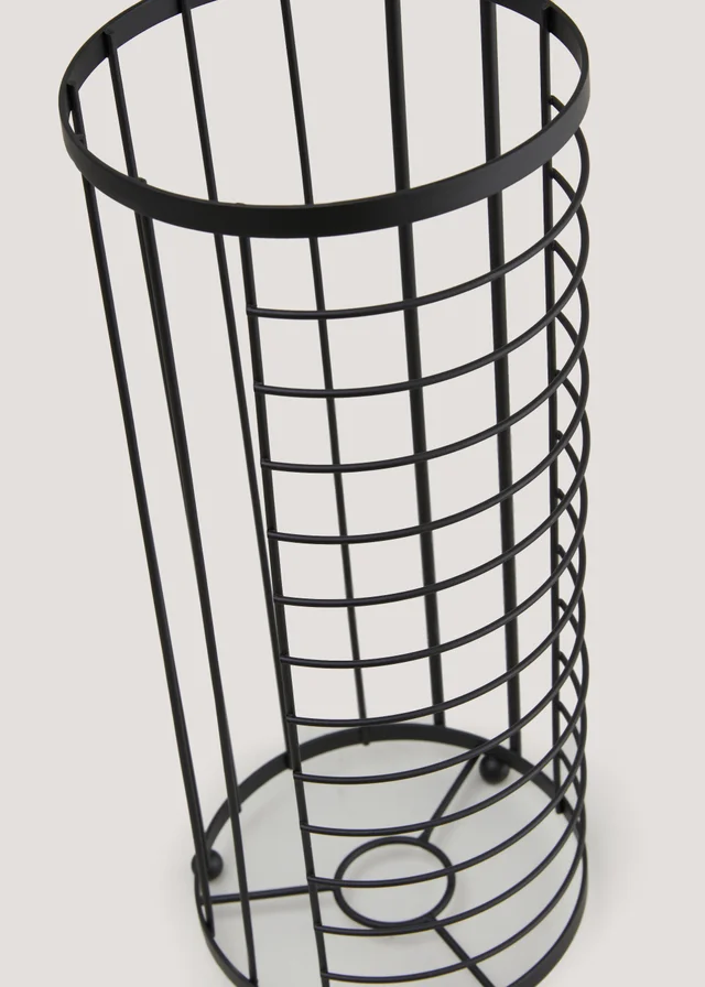 Black Metal Floor Toilet Roll Holder