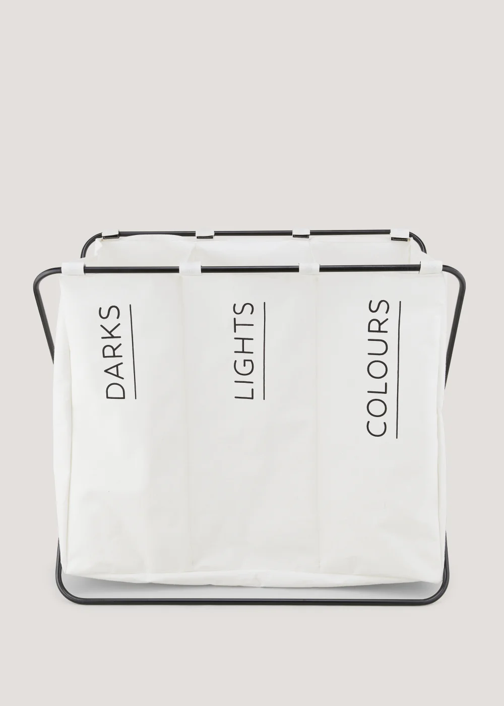 White 3 Section Wire Laundry Basket Image 1