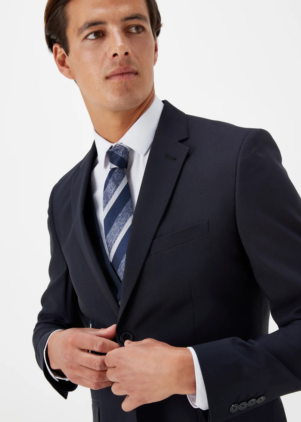 Taylor & Wright Panama Navy Slim Fit Suit Jacket - 38 Chest Short Image 1