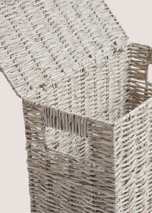 Grey Narrow Toilet Storage Box (30cm x 35cm x 18cm) Image 2