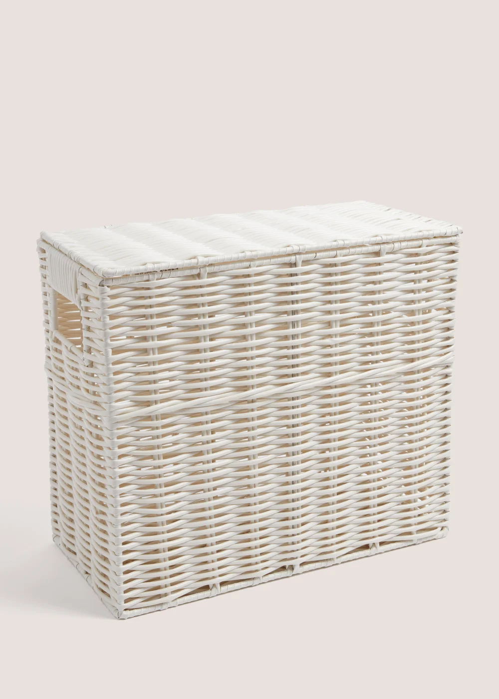 White Narrow Toilet Storage Basket Image 1