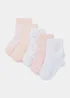 5 Pack Pink & White Baby Socks (Newborn-23mths) - Up to 1 Month Image 1