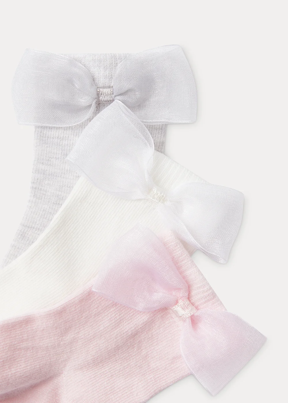 3 Pack Bow Baby Socks (Newborn-23mths) - Up to 1 Month Image 2