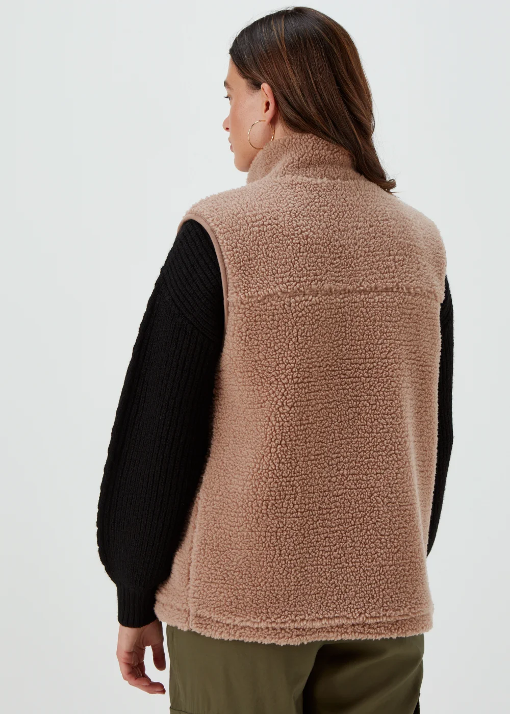 Beige Borg Gilet - S Image 2