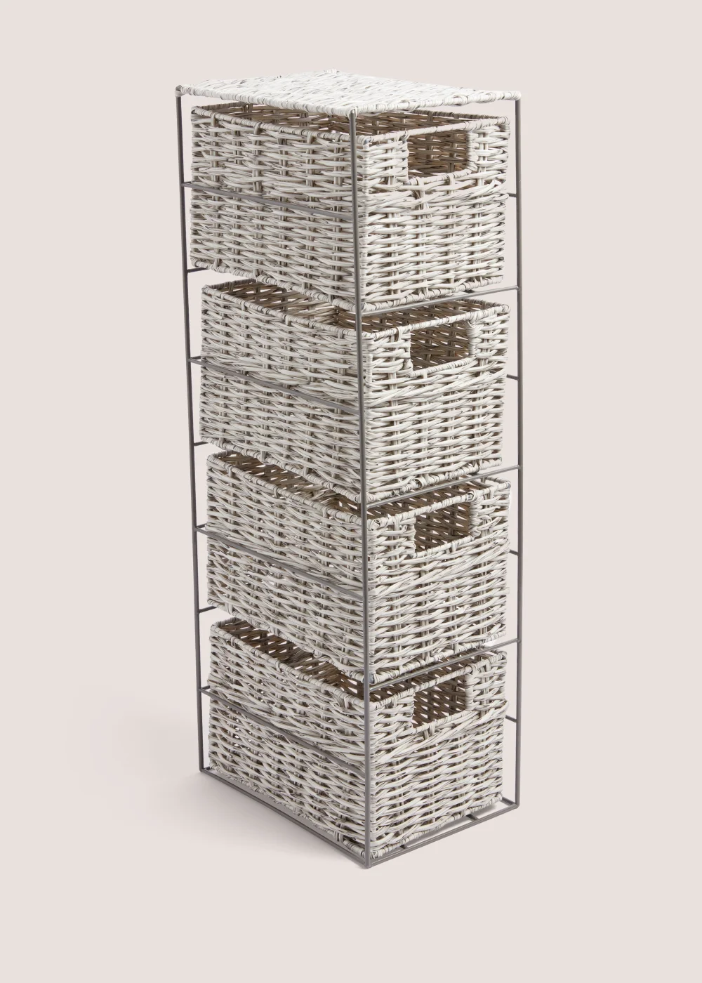 Grey Woven Plastic Drawers Image 1
