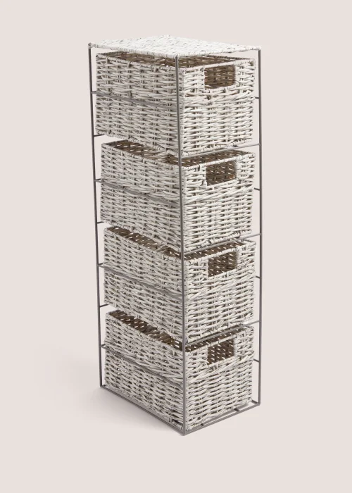Grey Woven Plastic Drawers Image 1