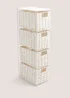 White Woven Plastic Drawers Image 1
