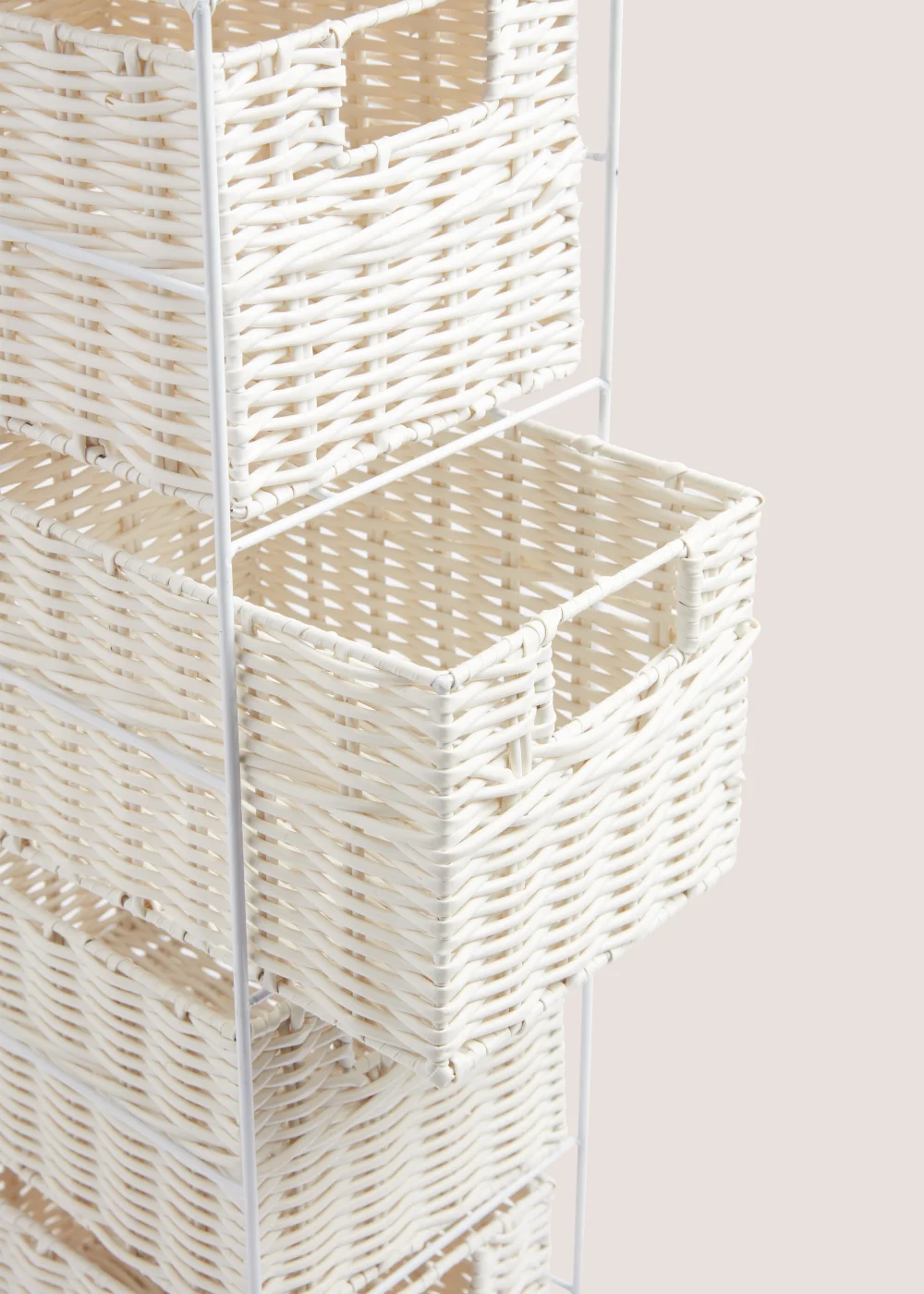 White Woven Plastic Drawers Image 2