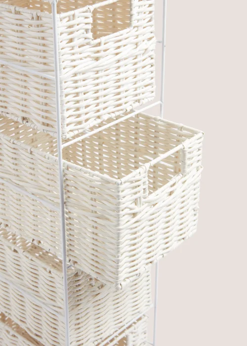 White Woven Plastic Drawers Image 2