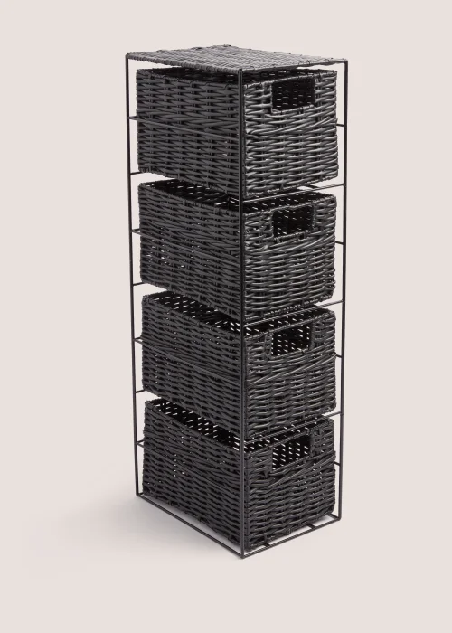 Black Woven Plastic Drawers Image 1