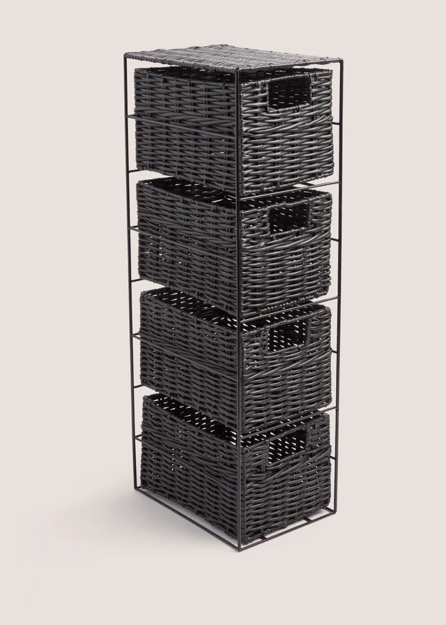 Black Woven Plastic Drawers