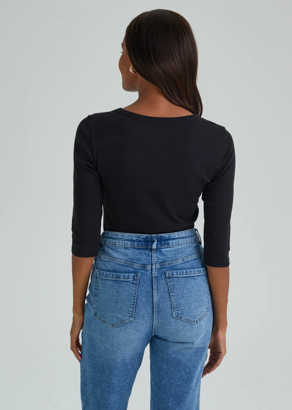 Black 3/4 Sleeve T-Shirt - Size 8 Image 2