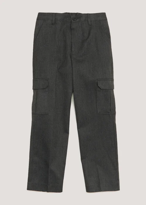 Boys Grey Cargo School Trousers (3-13yrs) - Age 3 Years Image 1