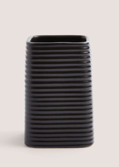 Black Ceramic Bathroom Tumbler - (7.5cm x 7.5cm x 11.5cm) Image 1