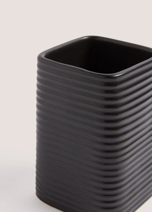 Black Ceramic Bathroom Tumbler - (7.5cm x 7.5cm x 11.5cm) Image 2