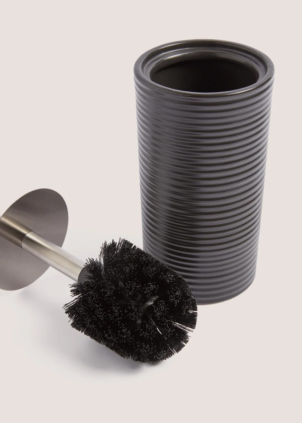 Black Ceramic Toilet Brush (20cm x 10cm x 58cm) Image 2
