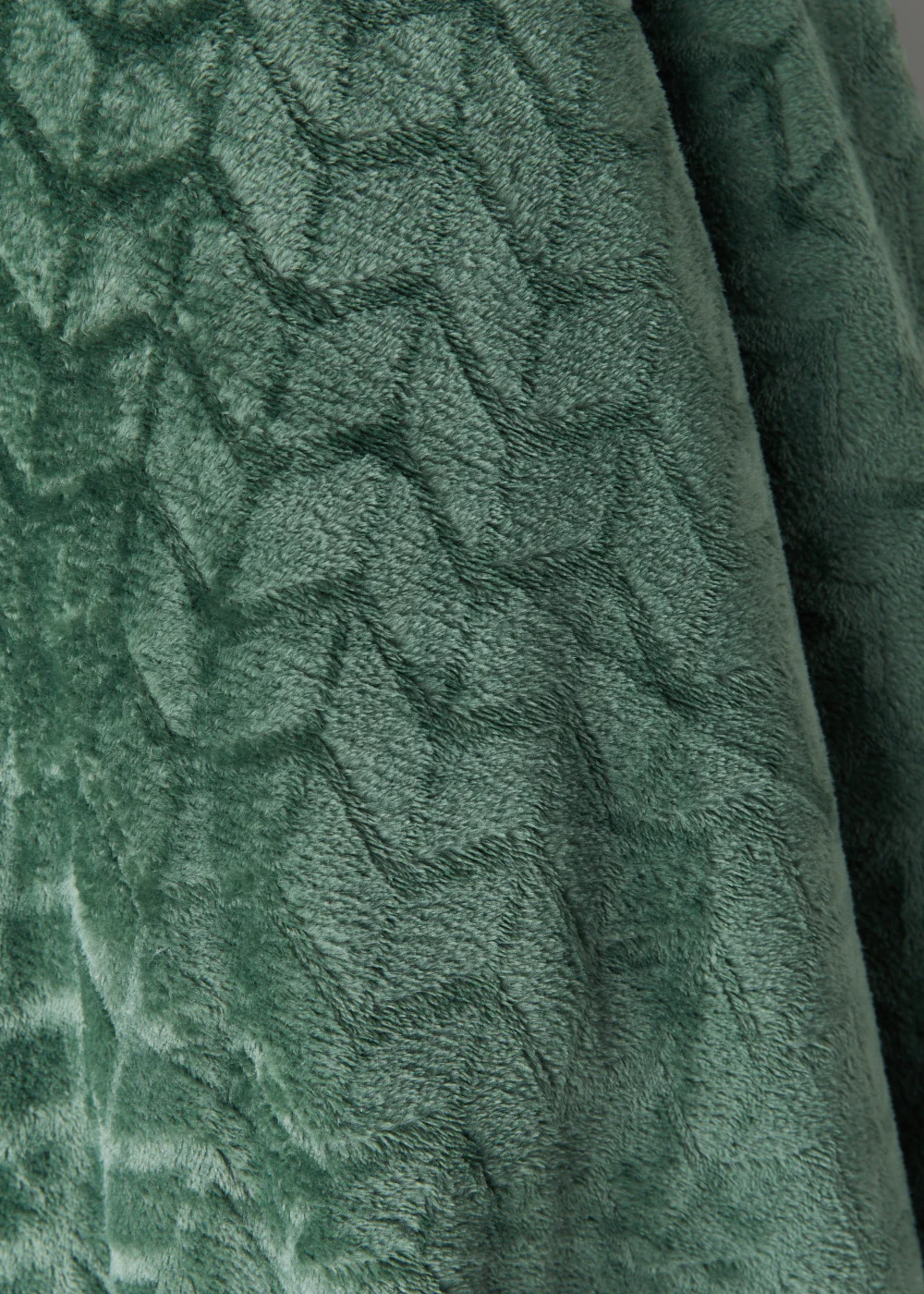 Green Embossed Fleece Throw Image 2