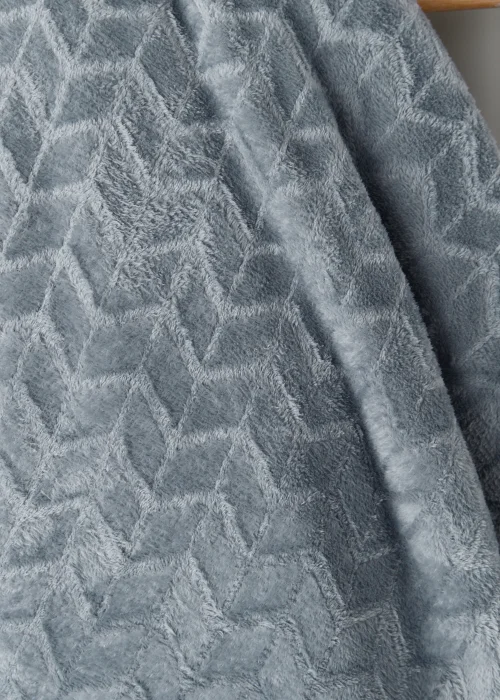 Grey Embossed Fleece Throw Image 2