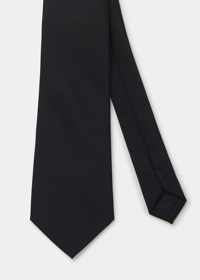 Taylor & Wright Black Plain Skinny Tie