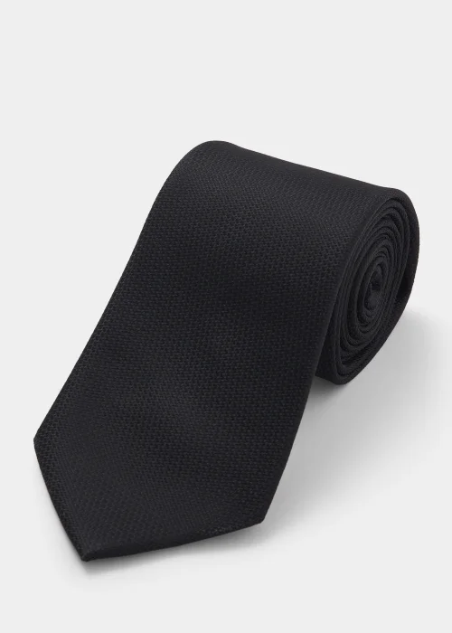 Taylor & Wright Black Plain Skinny Tie - One Size Image 1