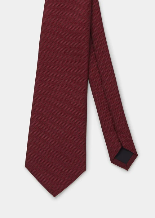 Taylor & Wright Red Plain Textured Tie - One Size Image 2