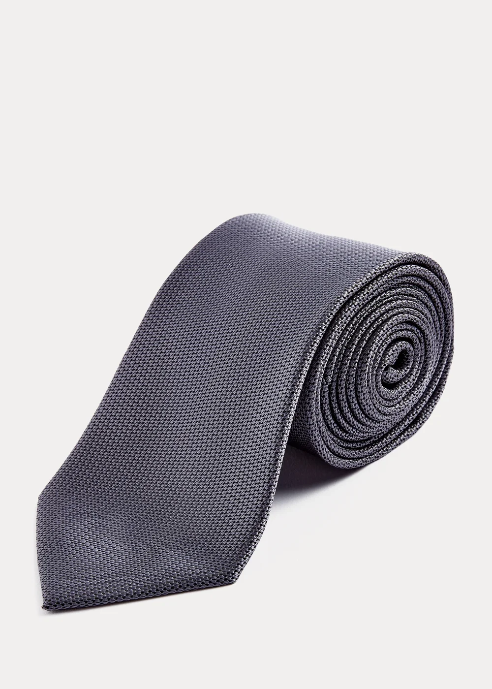 Taylor & Wright Grey Plain Texture Tie - One Size Image 1
