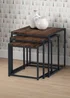 Julian Bowen Tribeca Nest Of 3 Tables Black/Walnut (45 x 45 x 45 cm) - No Size Image 3