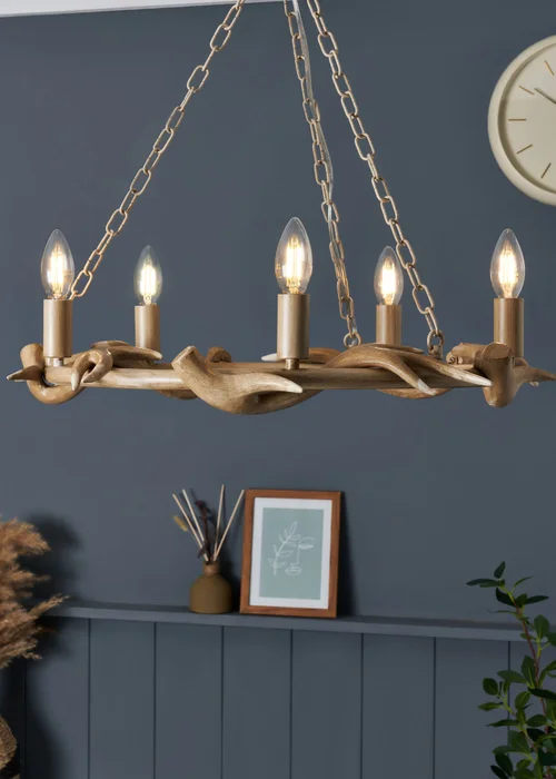 Inlight Antler Cartwheel 5L Chandelier (80cm x 62cm) - One Size Image 1