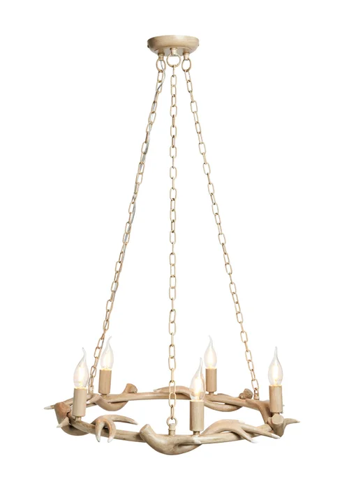 Inlight Antler Cartwheel 5L Chandelier (80cm x 62cm) - One Size Image 4