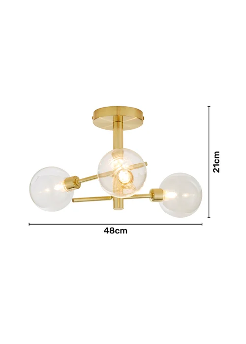 Inlight Nova Brass 3LT Ceiling Light (21cm x 48cm x 48cm) - One Size Image 5