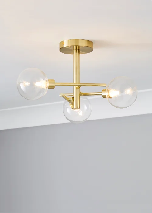 Inlight Nova Brass 3LT Ceiling Light (21cm x 48cm x 48cm) - One Size Image 1