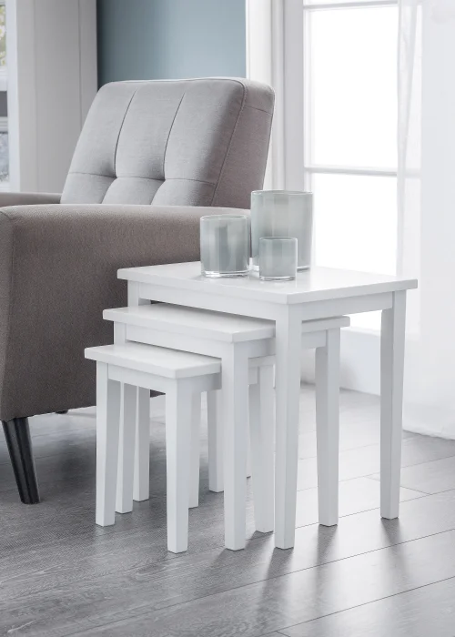 Julian Bowen Cleo Nest Of Tables Pure White (46 x 48 x 33 cm) - No Size Image 2