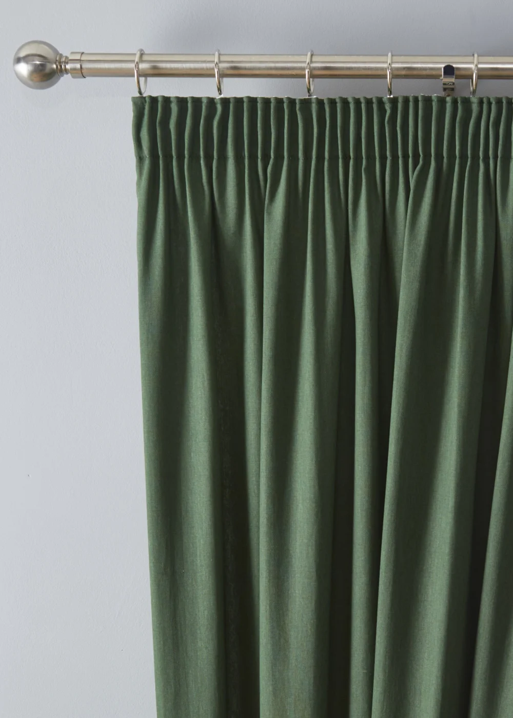 Fusion Dijon Blackout Bottle Green Pencil Pleat Curtains - 46W X 54D (116x137cm) Image 2