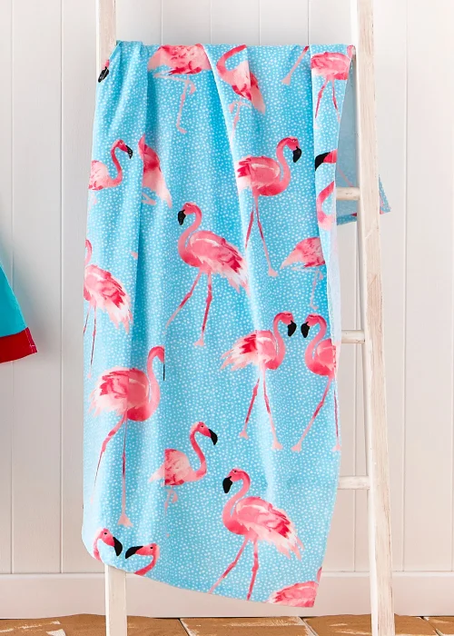 Catherine Lansfield Flamingo Cotton Beach Towel - One Size Image 1