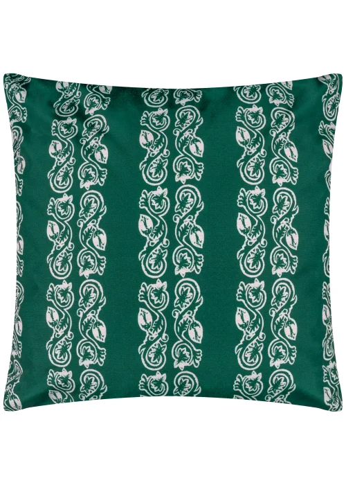 Paoletti Kalindi Stripe Outdoor Filled Cushion (55cm x 55cm x 8cm) Teal - One Size Image 1