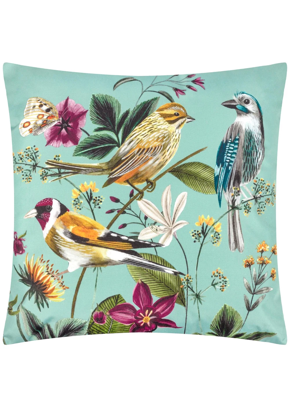Wylder Nature Midnight Garden Birds Outdoor Filled Cushion (43cm x 43cm x 8cm) - One Size Image 2
