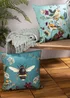 Wylder Nature Midnight Garden Bee Outdoor Filled Cushion (43cm x 43cm x 8cm) - One Size Image 5