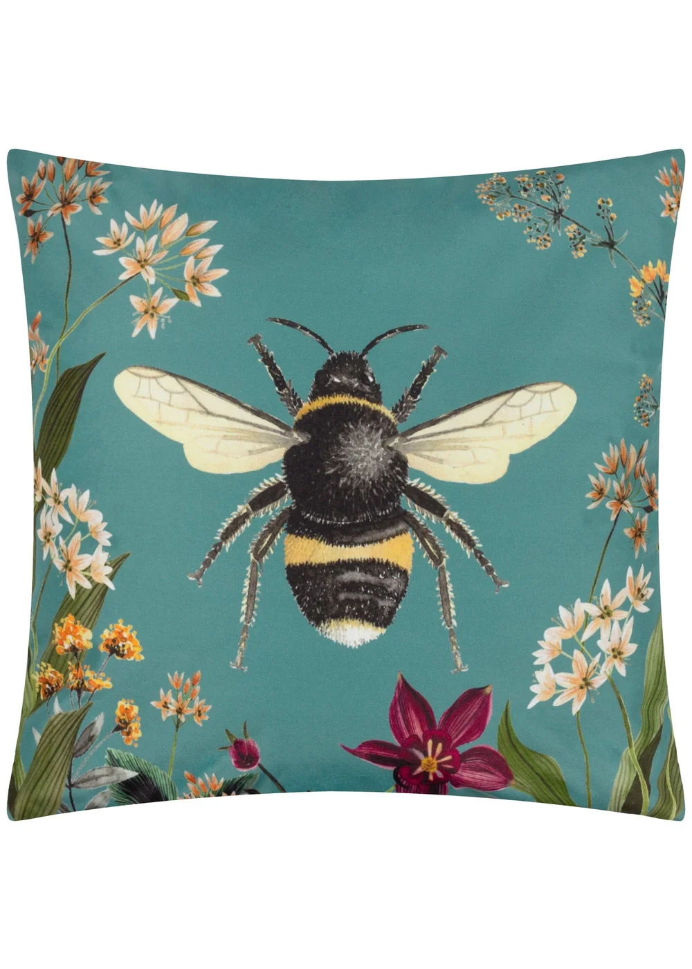 Wylder Nature Midnight Garden Bee Outdoor Filled Cushion (43cm x 43cm x 8cm) - One Size Image 2