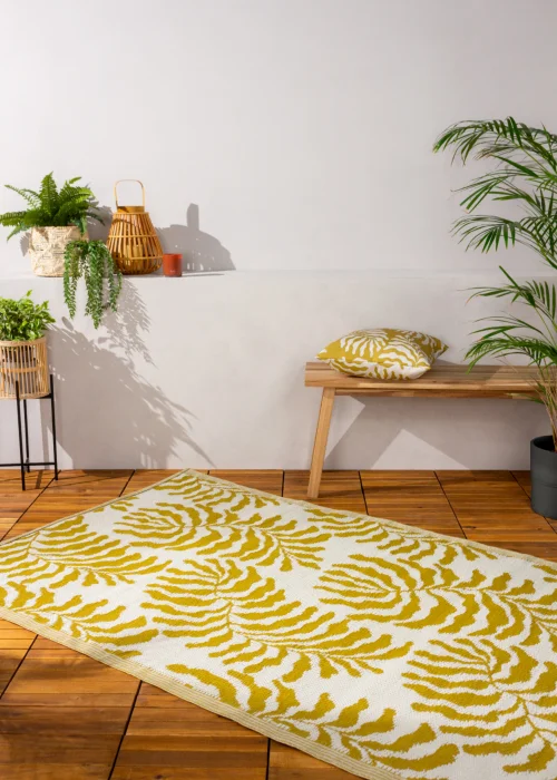 furn. Tocorico Reversible Outdoor Rug (120cm x 180cm) Mustard - One Size Image 4