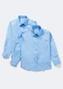 Girls 2 Pack Blue Long Sleeve School Blouses (4-16yrs) - Age 5 Years Image 1