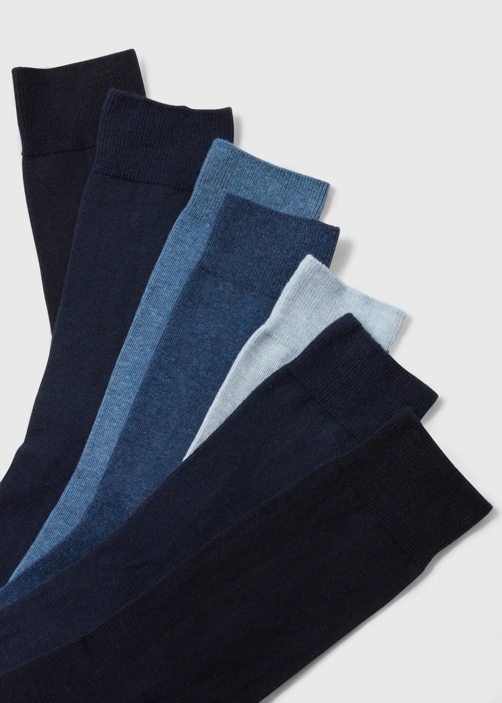 7 Pack Blue Socks - Size 12-14 Image 2