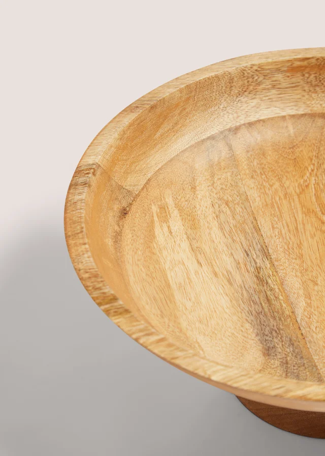 Mango Wood Footed Bowl