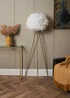 BHS Plume Satin Brass Feather Tripod Floor Lamp (147cm x 46cm x 46cm) - One Size Image 2