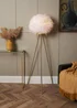 BHS Plume Satin Brass Feather Tripod Floor Lamp (147cm x 46cm x 46cm) - One Size Image 1