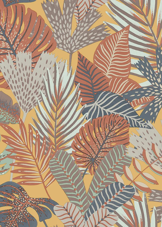 Muriva Khasi Jungle Ochre Wallpaper
