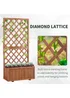 Outsunny 72.5 x 31.5 x 149.5 cm 45L Garden Wooden Pine Trough Planter with Topped Trellis-Orange - No Size Image 4