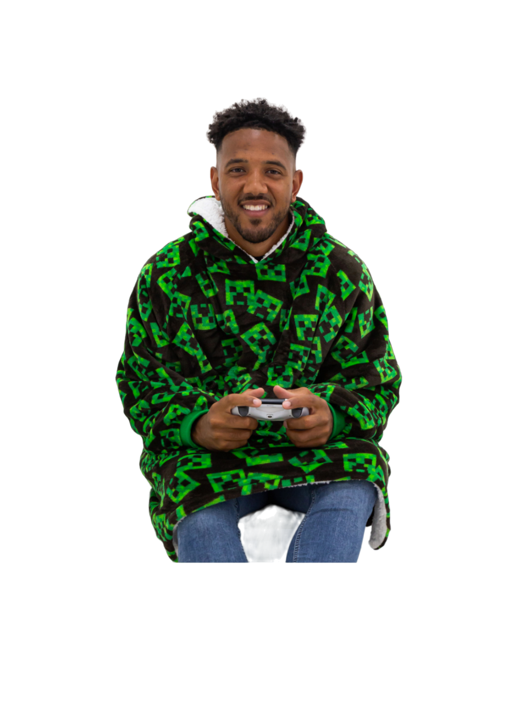 HUGZEE Minecraft Face Wearable Hooded Throw - Large Image 2