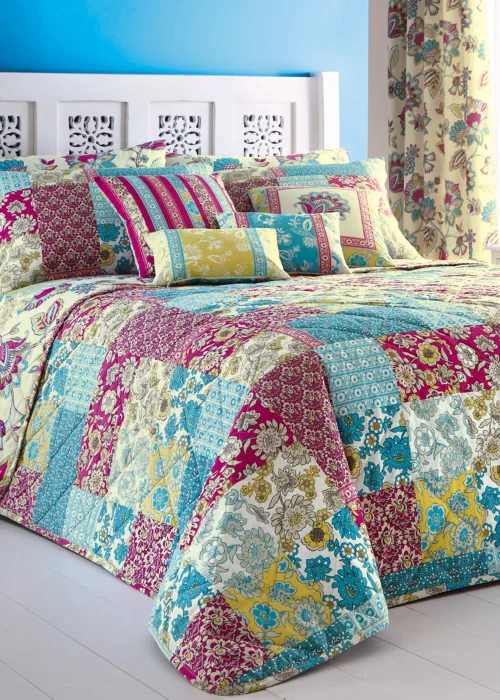 Dreams & Drapes Marinelli Blue Bedspread - 229 x 195cm Image 2