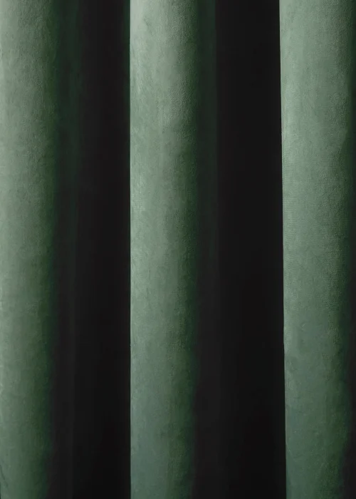 Laurence Llewelyn-Bowen Montrose Velvet Blackout Green Eyelet Curtains - 46W X 54D (116x137cm) Image 3